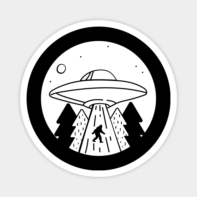 UFO Alien Bigfoot Abduction Conspiracy Theory Magnet by UNDERGROUNDROOTS